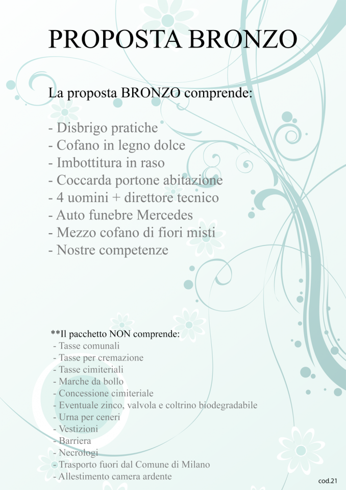 Proposta Bronzo - Onoranze La Pace